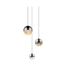 Load image into Gallery viewer, Grapes® LED Multipoint Pendant Light in Polished Chrome/Round/Assorted (3-Light).
