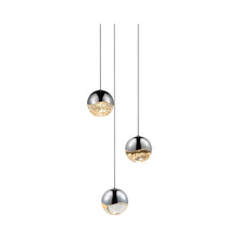 Load image into Gallery viewer, Grapes® LED Multipoint Pendant Light in Polished Chrome/Round/Medium (3-Light).
