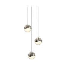 Load image into Gallery viewer, Grapes® LED Multipoint Pendant Light in Satin Nickel/Round/Medium (3-Light).
