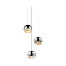 Load image into Gallery viewer, Grapes® LED Multipoint Pendant Light in Polished Chrome/Round/Large (3-Light).
