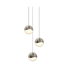 Load image into Gallery viewer, Grapes® LED Multipoint Pendant Light in Satin Nickel/Round/Large (3-Light).
