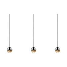Load image into Gallery viewer, Grapes® LED Multipoint Pendant Light in Polished Chrome/Rectangle/Small (3-Light).
