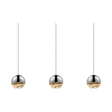 Load image into Gallery viewer, Grapes® LED Multipoint Pendant Light in Polished Chrome/Rectangle/Large (3-Light).
