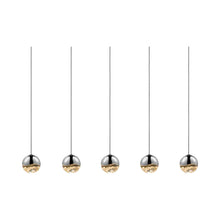 Load image into Gallery viewer, Grapes® LED Multipoint Pendant Light in Polished Chrome/Rectangle/Small (5-Light).
