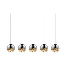 Load image into Gallery viewer, Grapes® LED Multipoint Pendant Light in Polished Chrome/Rectangle/Large (5-Light).
