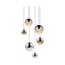 Load image into Gallery viewer, Grapes® LED Multipoint Pendant Light in Polished Chrome/Round/Assorted (6-Light).
