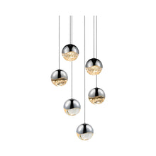 Load image into Gallery viewer, Grapes® LED Multipoint Pendant Light in Polished Chrome/Round/Medium (6-Light).
