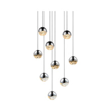 Load image into Gallery viewer, Grapes® LED Multipoint Pendant Light in Polished Chrome/Round / Small (9-Light).
