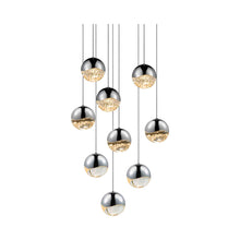 Load image into Gallery viewer, Grapes® LED Multipoint Pendant Light in Polished Chrome/Round / Assorted (9-Light).
