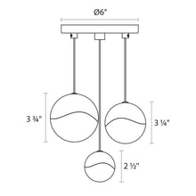 Load image into Gallery viewer, Grapes® LED Multipoint Pendant Light - line drawing.

