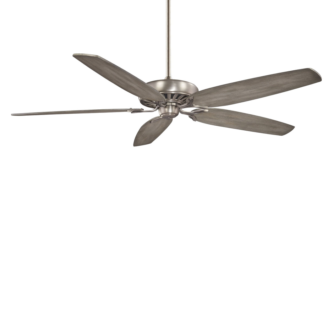 Great Room Traditional Ceiling Fan in Brushed Nickel / Seashore Grey.