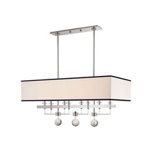 Load image into Gallery viewer, Gresham Park Linear Pendant Light in Silver/White.

