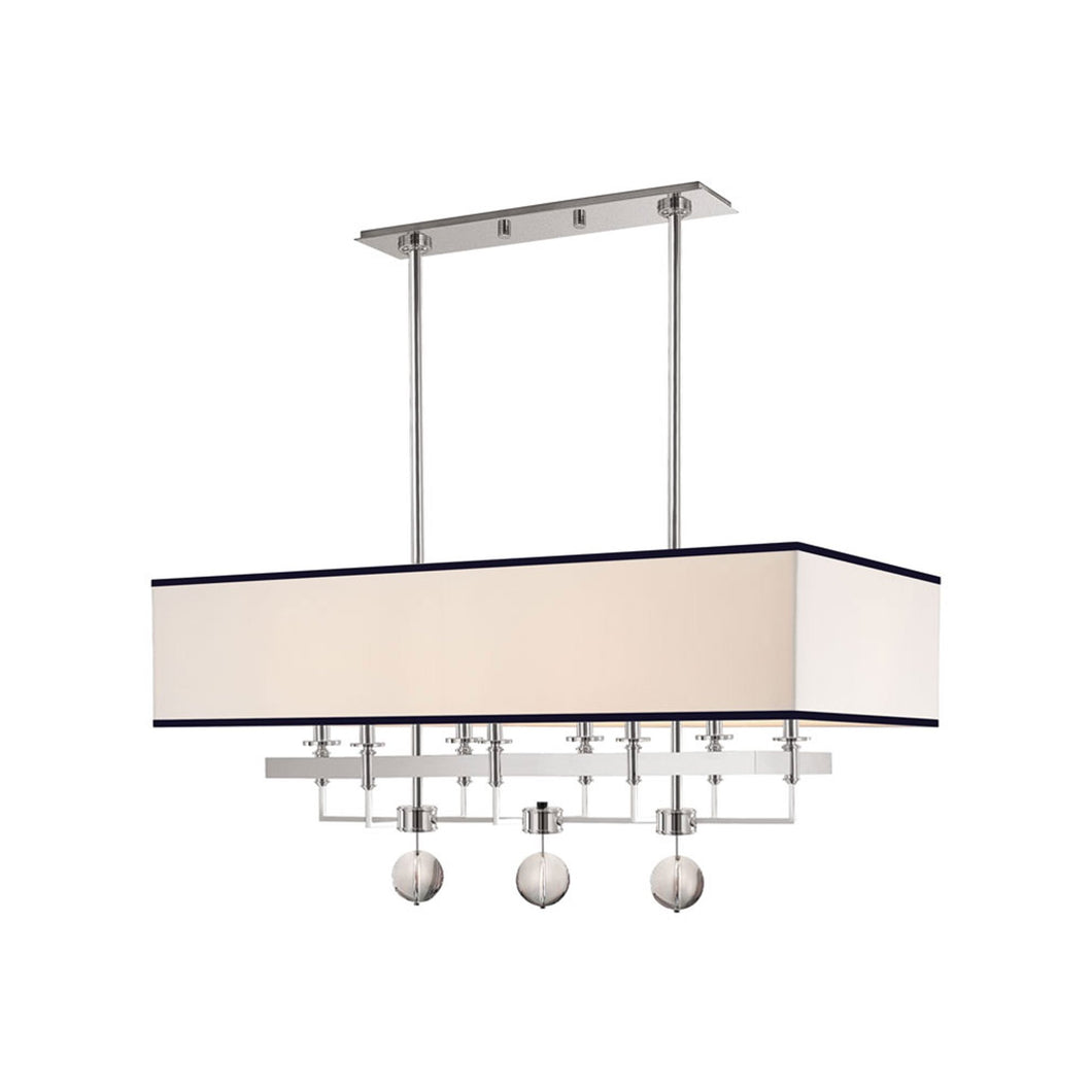Gresham Park Linear Pendant Light in Silver/White.