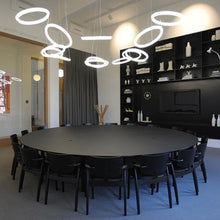 Load image into Gallery viewer, Halo Circular LED Pendant Light in office.
