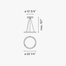 Load image into Gallery viewer, Halo Circular LED Pendant Light - line drawing.
