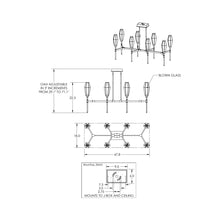 Load image into Gallery viewer, Aalto Belvedere LED Linear Pendant Light - line drawing.
