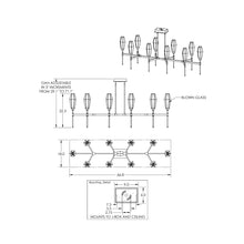 Load image into Gallery viewer, Aalto Belvedere LED Linear Pendant Light - line drawing.
