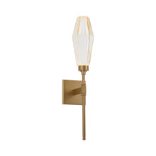 Load image into Gallery viewer, Aalto Belvedere LED Wall Light in Gilded Brass/Amber Glass (6.5-Inch).
