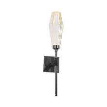 Load image into Gallery viewer, Aalto Belvedere LED Wall Light in Gunmetal/Amber Glass (6.5-Inch).
