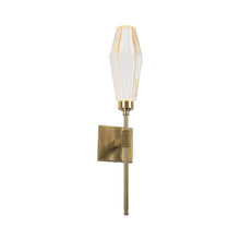 Load image into Gallery viewer, Aalto Belvedere LED Wall Light in Heritage Brass/Amber Glass (6.5-Inch).
