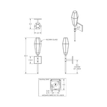 Load image into Gallery viewer, Aalto Belvedere LED Wall Light - line drawing.
