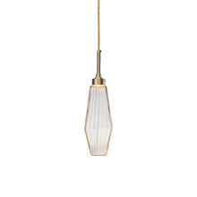 Load image into Gallery viewer, Aalto LED Pendant Light in Heritage Brass/Amber Glass (17.2-Inch).
