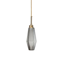Load image into Gallery viewer, Aalto LED Pendant Light in Heritage Brass/Smoke Glass (17.2-Inch).
