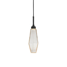 Load image into Gallery viewer, Aalto LED Pendant Light in Matte Black/Amber Glass (17.2-Inch).
