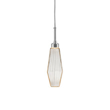 Load image into Gallery viewer, Aalto LED Pendant Light in Satin Nickel/Amber Glass (17.2-Inch).
