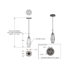 Load image into Gallery viewer, Aalto LED Pendant Light - line drawing.
