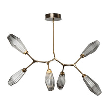 Load image into Gallery viewer, Aalto Modern Branch LED Chandelier in Heritage Brass (6-Light).
