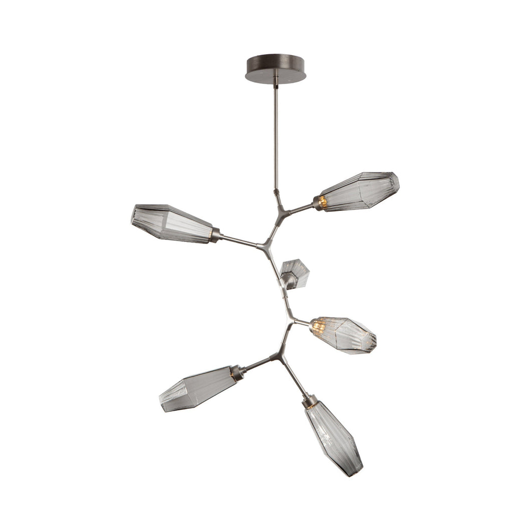 Aalto Modern Vine LED Chandelier in Satin Nickel (6-Light).