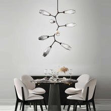 Load image into Gallery viewer, Aalto Modern Vine LED Chandelier in dining room.
