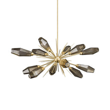 Load image into Gallery viewer, Aalto Oval Starburst LED Chandelier in Gilded Brass/Bronze Glass.

