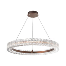 Load image into Gallery viewer, Asscher LED Chandelier in Burnished Bronze.
