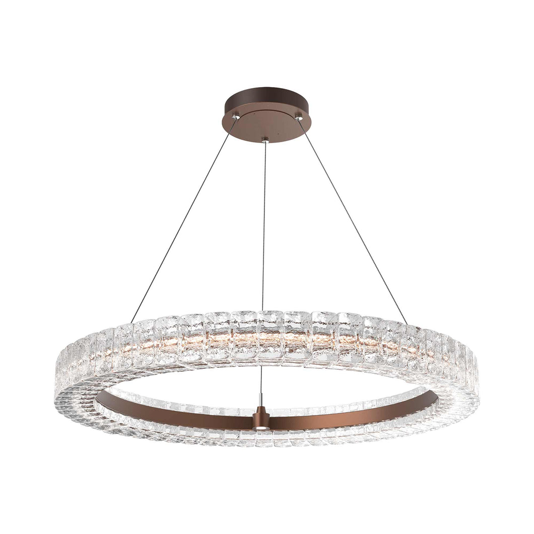 Asscher LED Chandelier in Burnished Bronze.