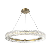 Load image into Gallery viewer, Asscher LED Chandelier in Heritage Brass.
