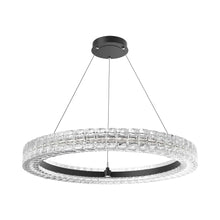 Load image into Gallery viewer, Asscher LED Chandelier in Matte Black.
