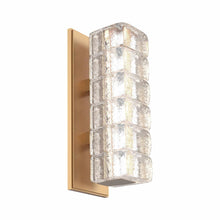 Load image into Gallery viewer, Asscher LED Wall Light in Novel Brass.
