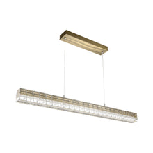 Load image into Gallery viewer, Asscher Linear LED Pendant Light in Heritage Brass.
