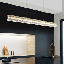 Load image into Gallery viewer, Asscher Linear Pendant Light in kitchen.
