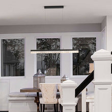 Load image into Gallery viewer, Asscher Linear Pendant Light in dining room.

