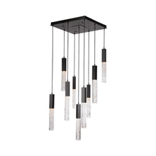 Load image into Gallery viewer, Axis LED Multi Light Pendant Light in Matte Black (9-Light).
