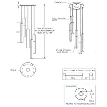 Load image into Gallery viewer, Axis LED Multi Light Pendant Light - line drawing.
