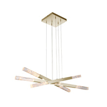 Load image into Gallery viewer, Axis Moda Triple LED Linear Pendant Light in Gilded Brass.
