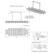 Load image into Gallery viewer, Blossom LED Linear Pendant Light - line drawing.
