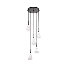 Load image into Gallery viewer, Blossom LED Multi Light Pendant Light in Matte Black (5-Light).
