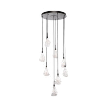 Load image into Gallery viewer, Blossom LED Multi Light Pendant Light in Matte Black (8-Light).
