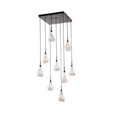 Load image into Gallery viewer, Blossom LED Multi Light Pendant Light in Matte Black (9-Light).
