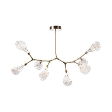 Load image into Gallery viewer, Blossom Modern Branch LED Pendant Light in Heritage Brass (9-Light).
